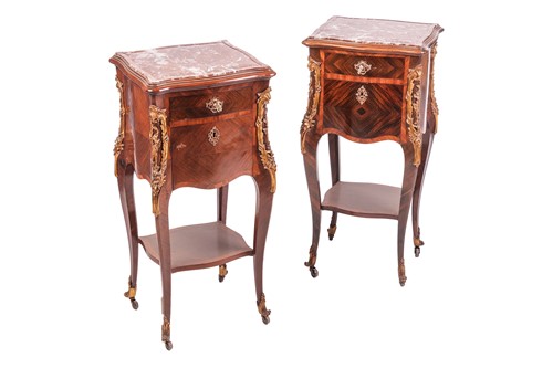 Lot 43 - A pair Louis XV style kingwood and gilt-metal...