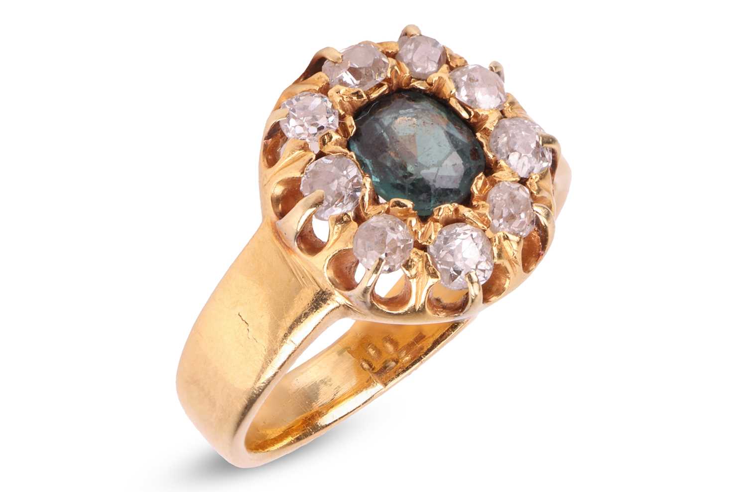 Lot 41 - A Victorian Alexandrite and diamond cluster...