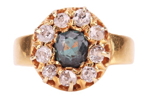 Lot 41 - A Victorian Alexandrite and diamond cluster...