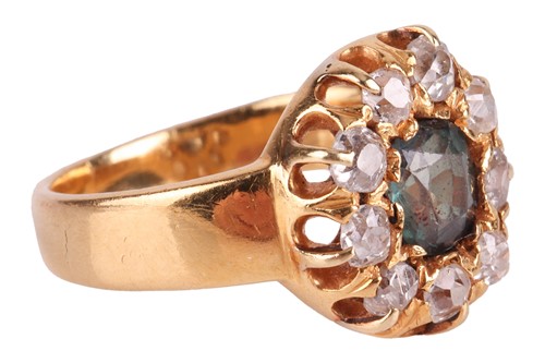 Lot 41 - A Victorian Alexandrite and diamond cluster...
