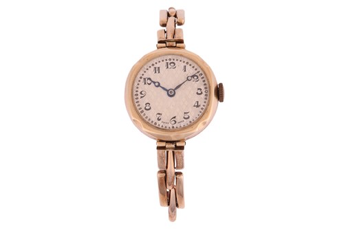 Lot 296 - A 9ct Yellow Gold Dress Watch Bezel: Squared...