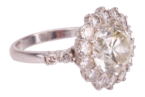 Lot A diamond cluster ring, with an estimated...