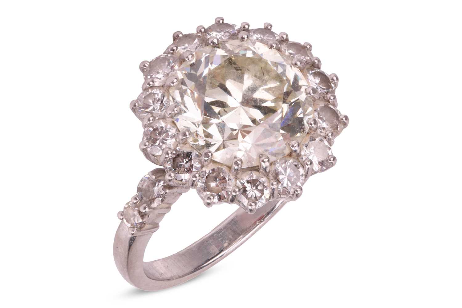 Lot A diamond cluster ring, with an estimated...