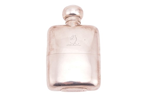 Lot 359 - A late Victorian small silver hip flask,...