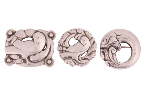 Lot Georg Jensen – Three Brooches: The first a...
