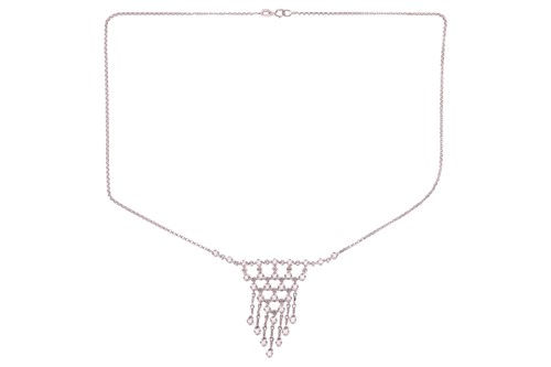 Lot 157 - A diamond-set fringe necklace, the necklace...