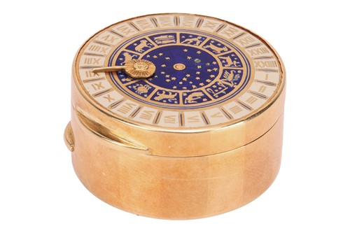 Lot 343 - An enamelled pillbox, of circular form, the...