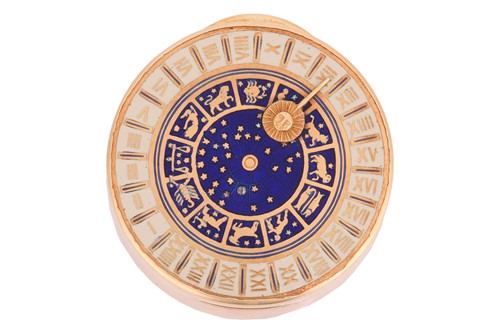 Lot 343 - An enamelled pillbox, of circular form, the...