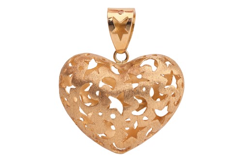 Lot A hollow heart pendant, consisting of a...