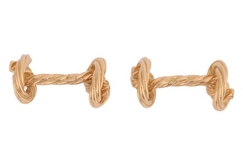 Lot 205 - A pair of 'Marine knot' cufflinks in 18ct...