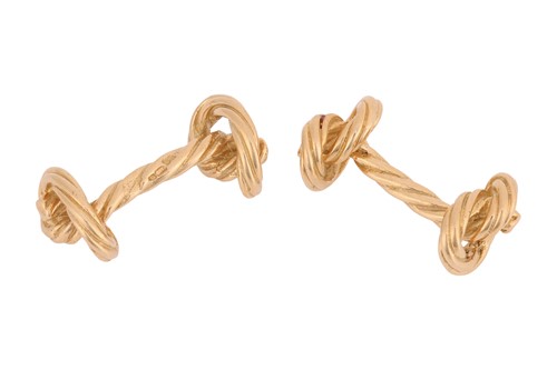 Lot 256 - A pair of 'Marine knot' cufflinks in 18ct...