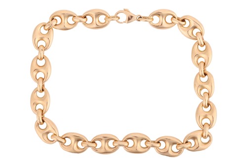 Lot 201 - An anchor link bracelet, fastened with lobster...