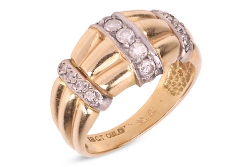 Lot 150 - A diamond-set dress ring, of tapered and...