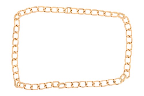 Lot 13 - A long curb link chain, fastens with a...