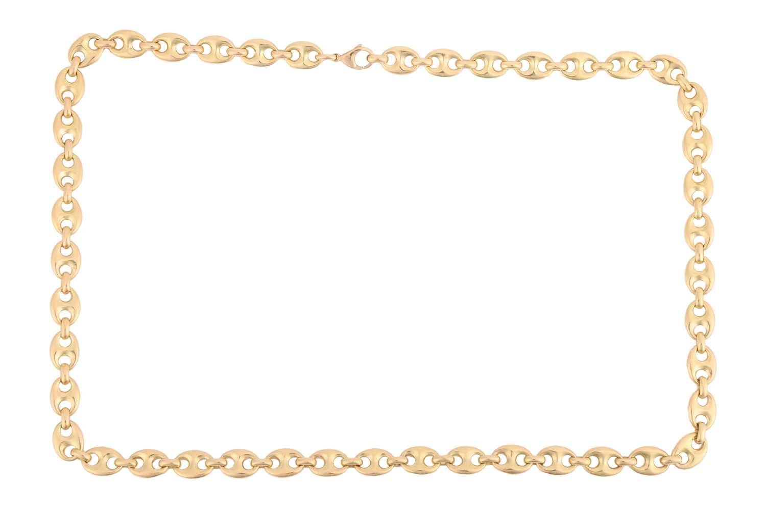 Lot 92 - A long heavy anchor link chain, fastened with...