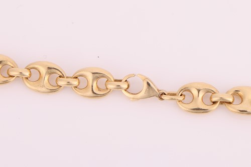 Lot 18 - A long heavy anchor link chain, fastened with...