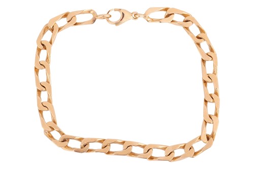 Lot 7 - A flat curb link bracelet, fastenes with...