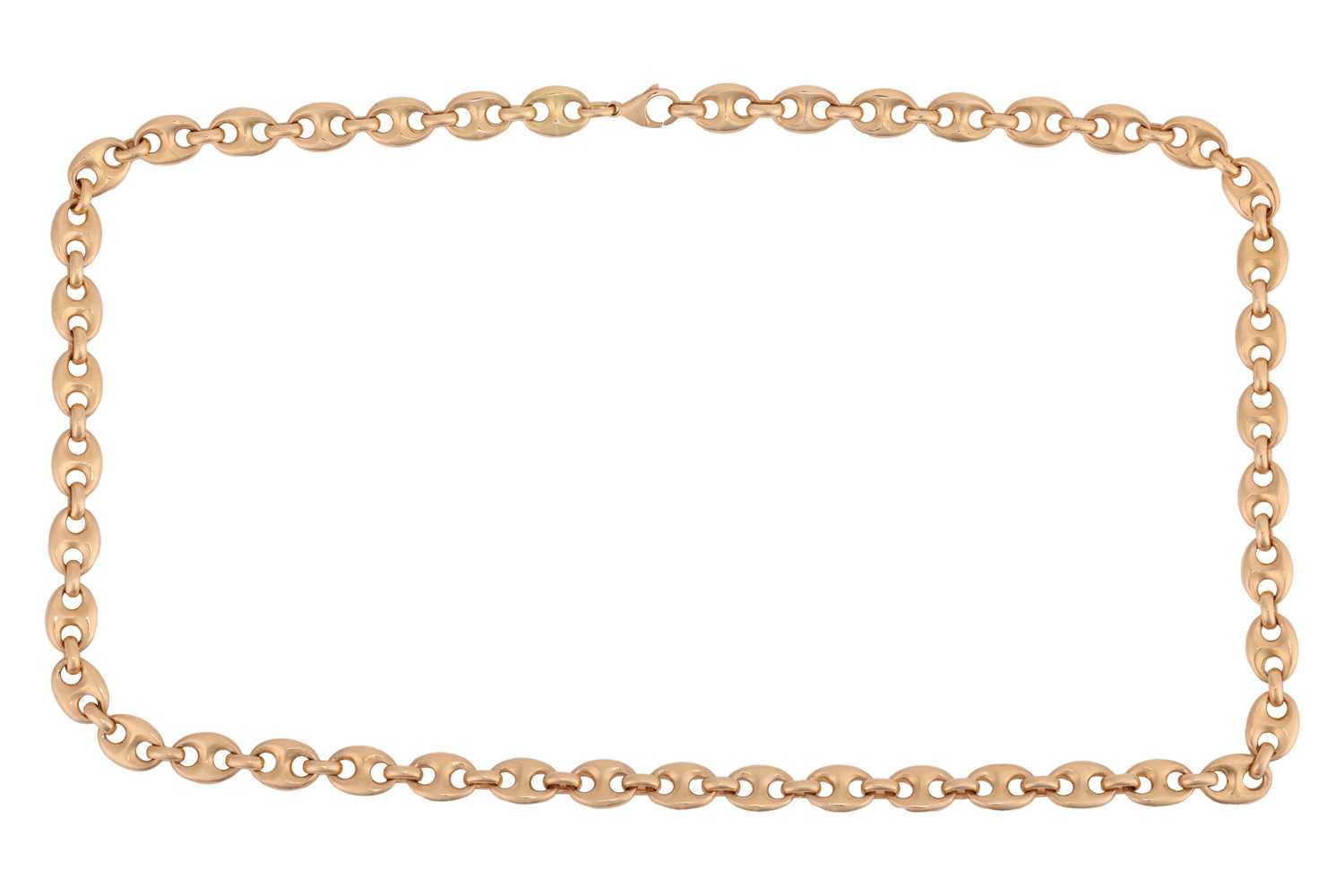 Lot 169 - A long heavy anchor link chain, fastened with...