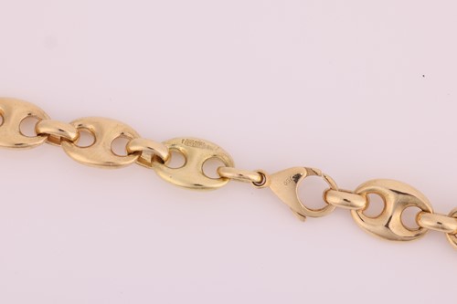 Lot 169 - A long heavy anchor link chain, fastened with...