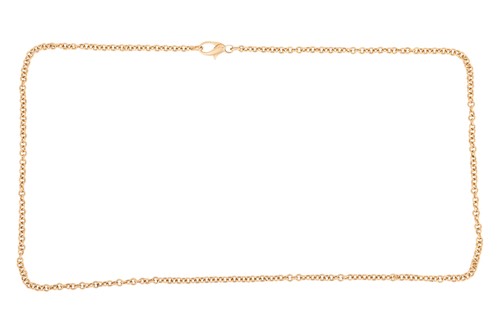 Lot 25 - A long cable link necklace, comprising a...