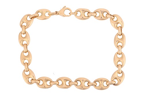 Lot 105 - An anchor link bracelet, fastened with lobster...