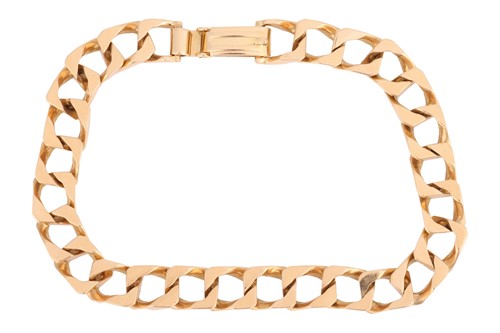 Lot 28 - A flat curb link bracelet, the links leading...