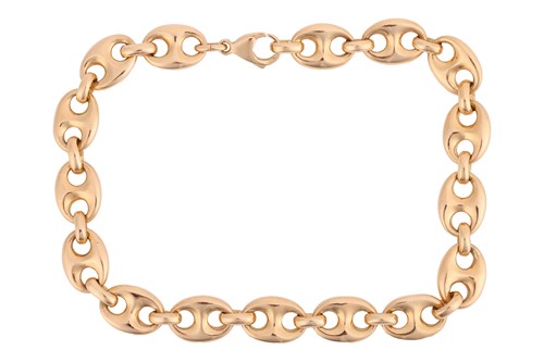 Lot 129 - An anchor link bracelet, fastened with lobster...