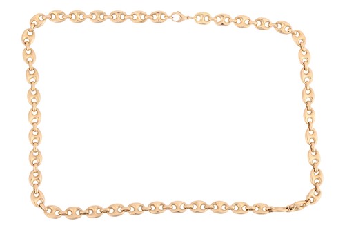 Lot 114 - A long heavy anchor link chain, fastened with...