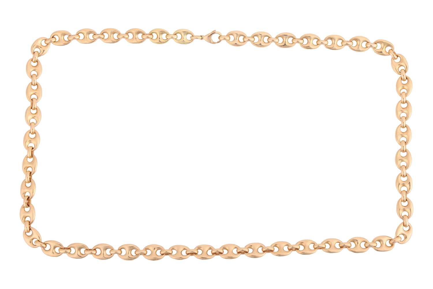 Lot A long heavy anchor link chain, fastened with...