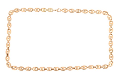 Lot A long heavy anchor link chain, fastened with...