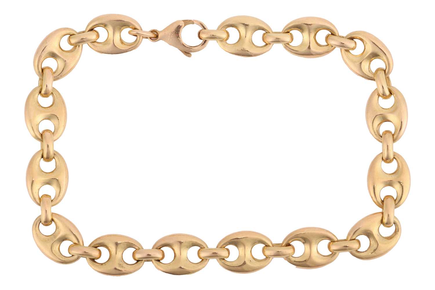 Lot An anchor link bracelet, fastened with lobster...