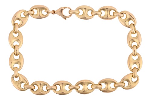 Lot An anchor link bracelet, fastened with lobster...