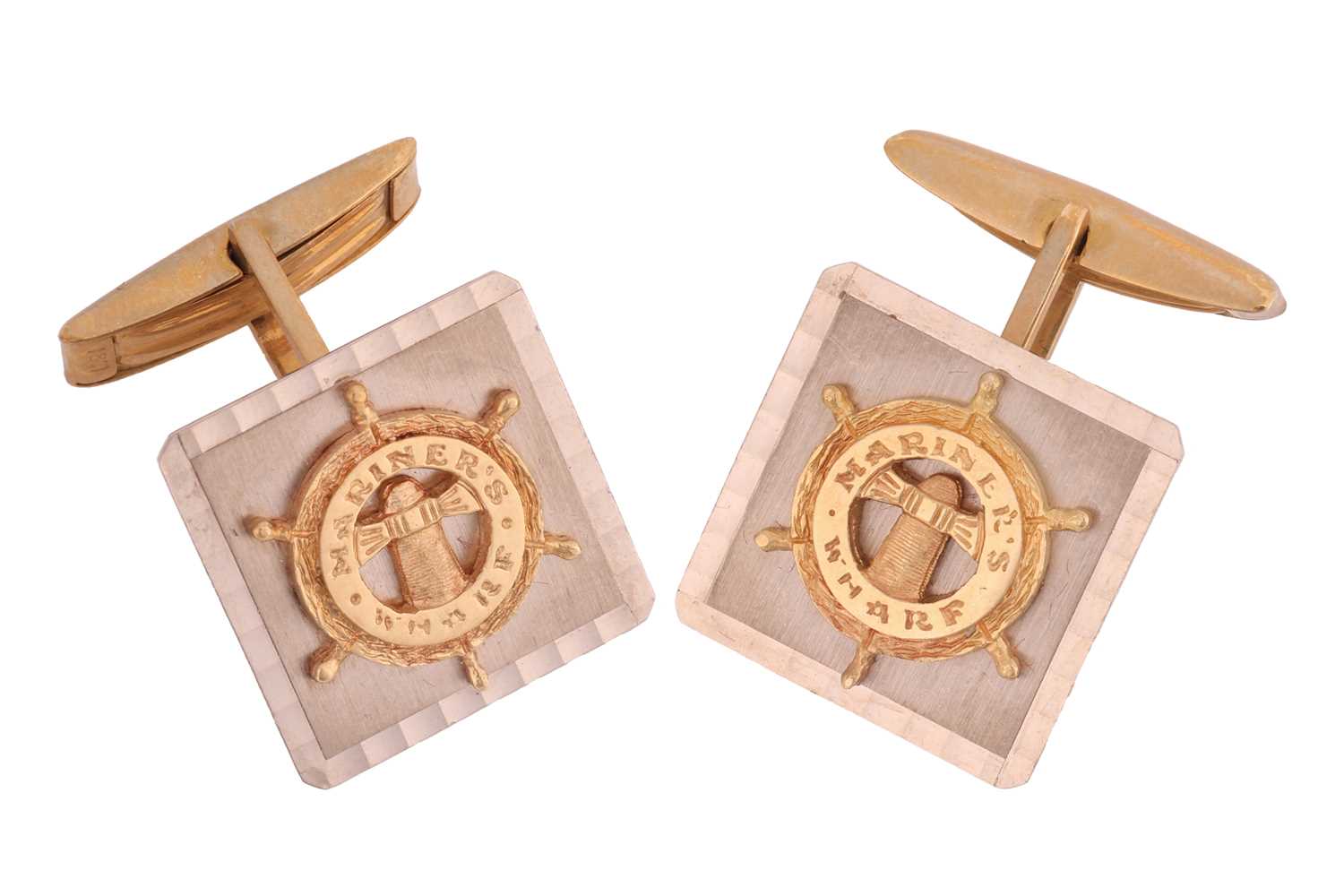 Lot 145 - A pair of cufflinks of nautical interest, the...
