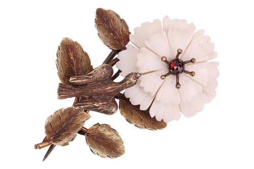 Lot 18 - An Early Victorian floral spray brooch, the...