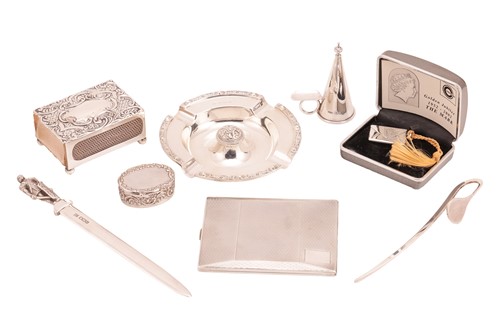 Lot 381 - A 20th-century heavy-gauge silver cigarette...