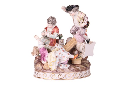 Lot A Meissen porcelain figure group, late 19th...