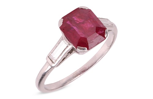 Lot An Edwardian unheated Burmese ruby dress ring,...