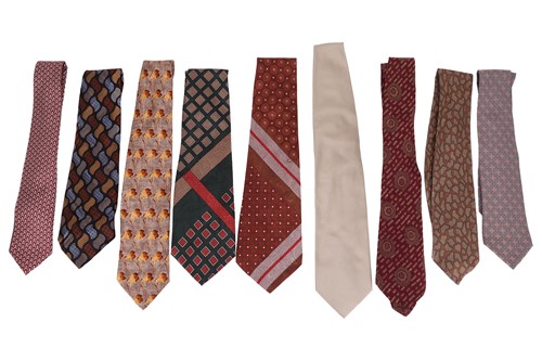 Lot 160 - A collection of nine designer silk ties;...