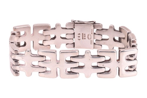 Lot 270 - Georg Jensen - A silver link bracelet of...