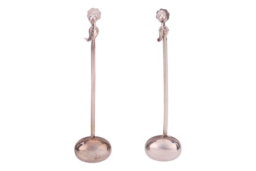 Lot 267 - Georg Jensen - A pair of pod drop earrings,...