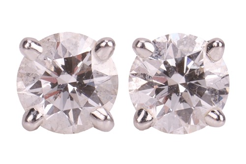 Lot 236 - Tiffany & Co. - a pair of small single stone...
