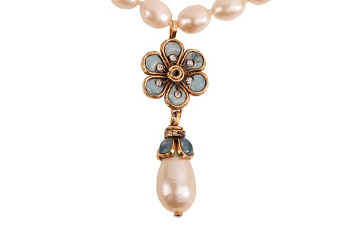Lot 247 - Chanel - a double-row faux pearl and gripoix...