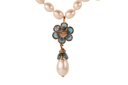 Lot 247 - Chanel - a double-row faux pearl and gripoix...