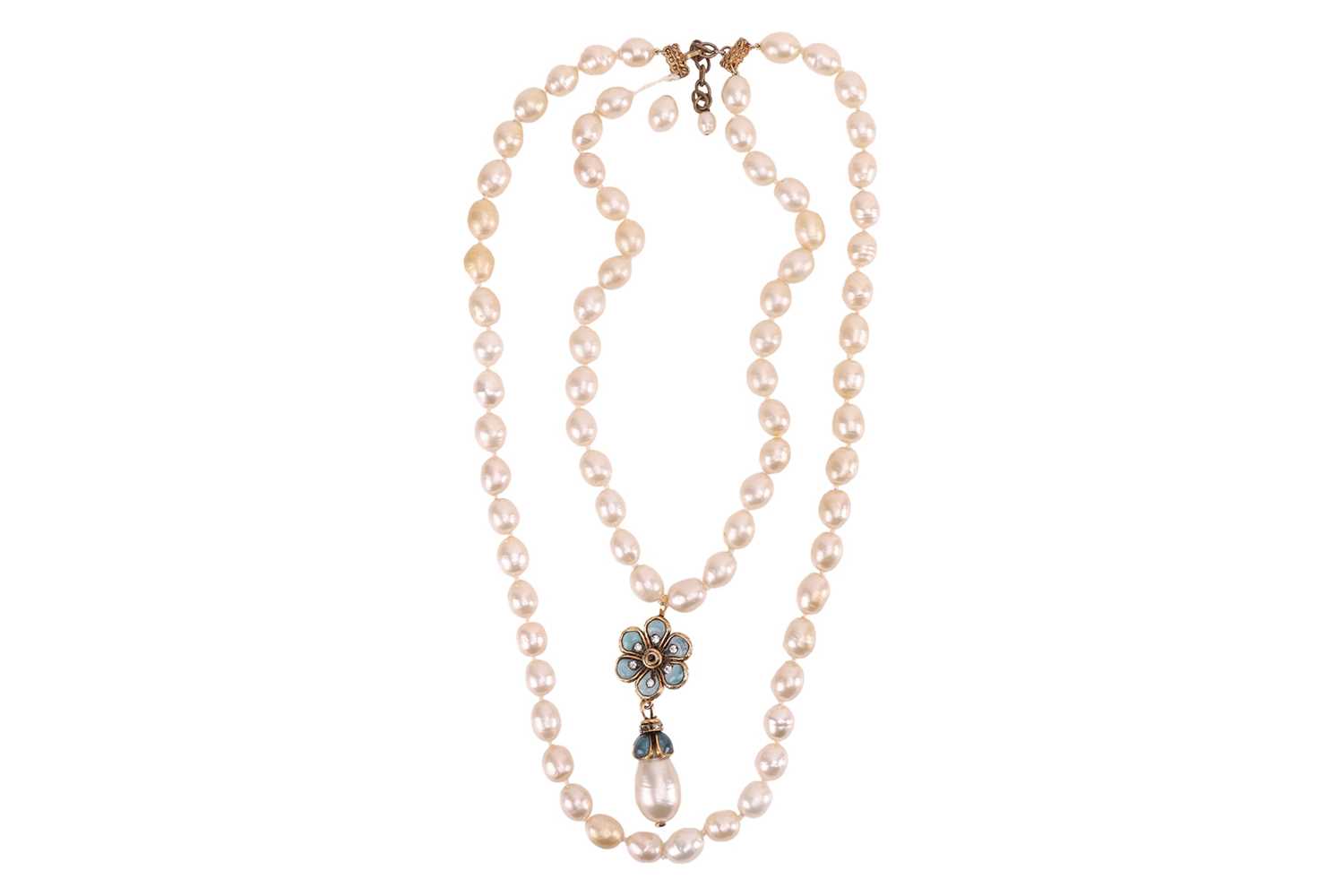 Lot 247 - Chanel - a double-row faux pearl and gripoix...
