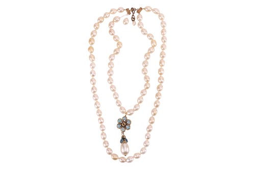 Lot 247 - Chanel - a double-row faux pearl and gripoix...