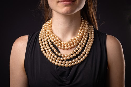 Lot 250 - Chanel - a multi-row faux pearl necklace, 1983...