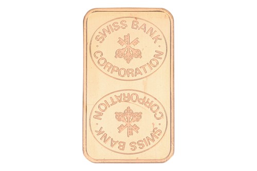 Lot 92 - A Swiss Bank Corporation 20g Fine Gold Ingot,...