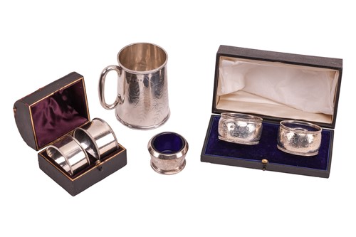 Lot 386 - A small collection of silver dining table...