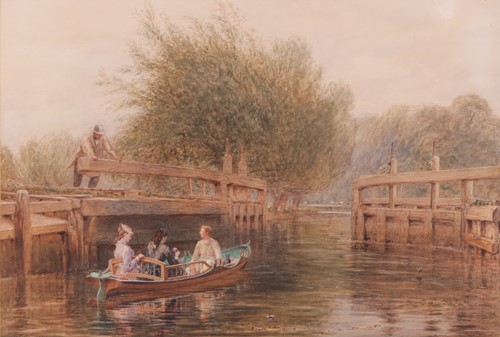 Lot 20 - Walter Field (British 1837-1901) Shiplake Lock...