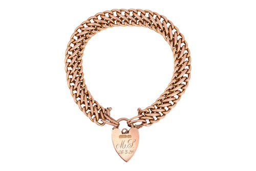 Lot 162 - A bracelet with heart lock clasp, comprising...